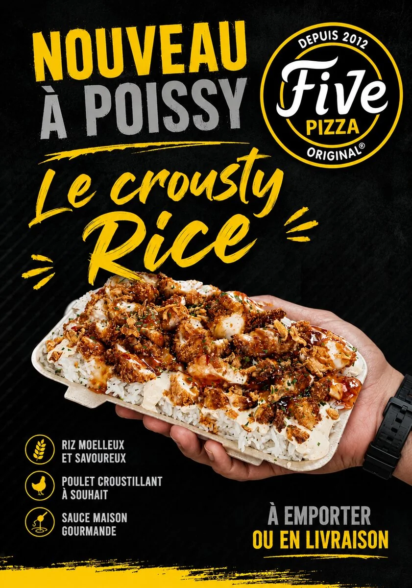 Affiche Crousty Rice — Five Pizza